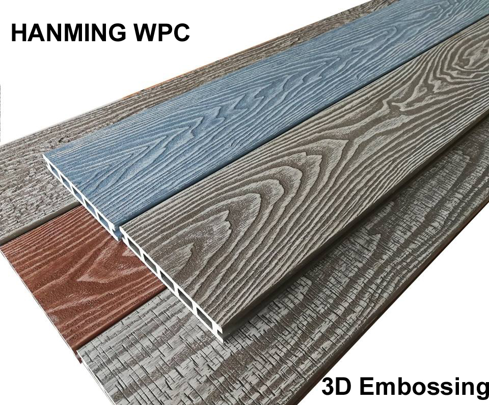 3D embossing WPC composite decking for Outdoor