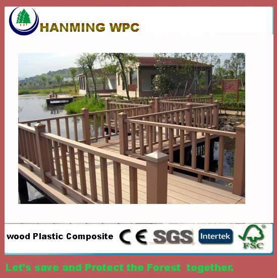 surface treatment:sanded, brushed, wood grain, groove  Advantages:Use of waste and recycled materials  Used for such as boardwalks , docks,Parks,Swimming pool and Gardens.Our WPC decking and others are slip resistant.  The raw material of the decking and others: 55% bamboo powder, 35% HDPE, 10% additive.