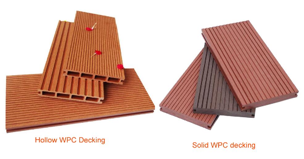 hollow deck board and Solid wpc deck
